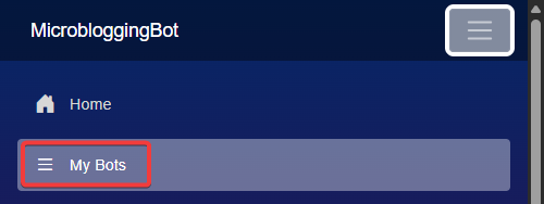 My Bots highlighted in the menu